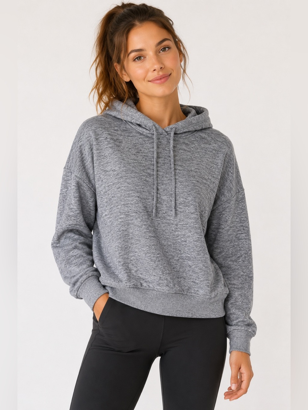 Z By Zella Super Soft Gray Pullover Hoodie Sweatshirt Large